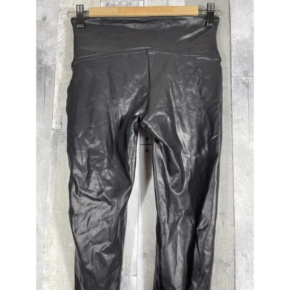 SPANX FAUX LEATHER LEGGINGS (2437) BLACK , SIZE - MEDIUM (B111) - Picture 5 of 8